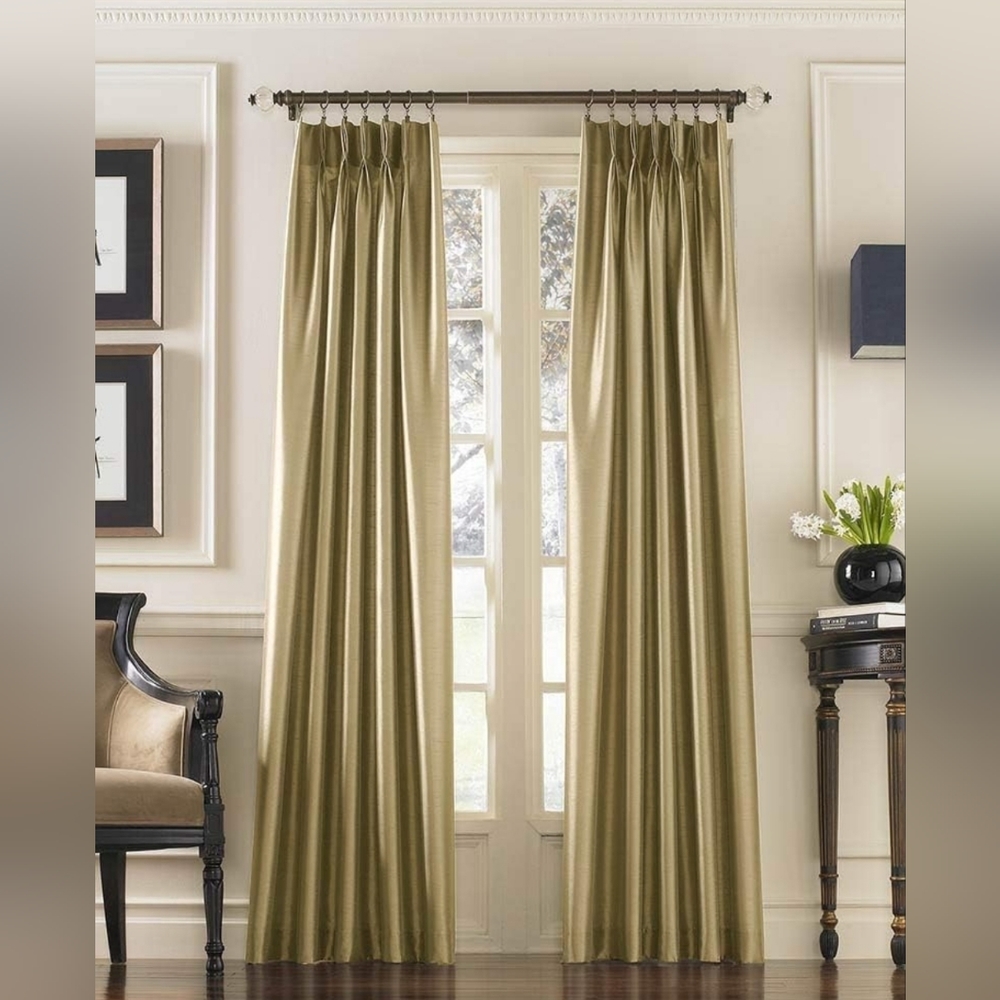 Curtainworks Marquee Faux Silk Pinch Pleat Curtain Panels Set of 2